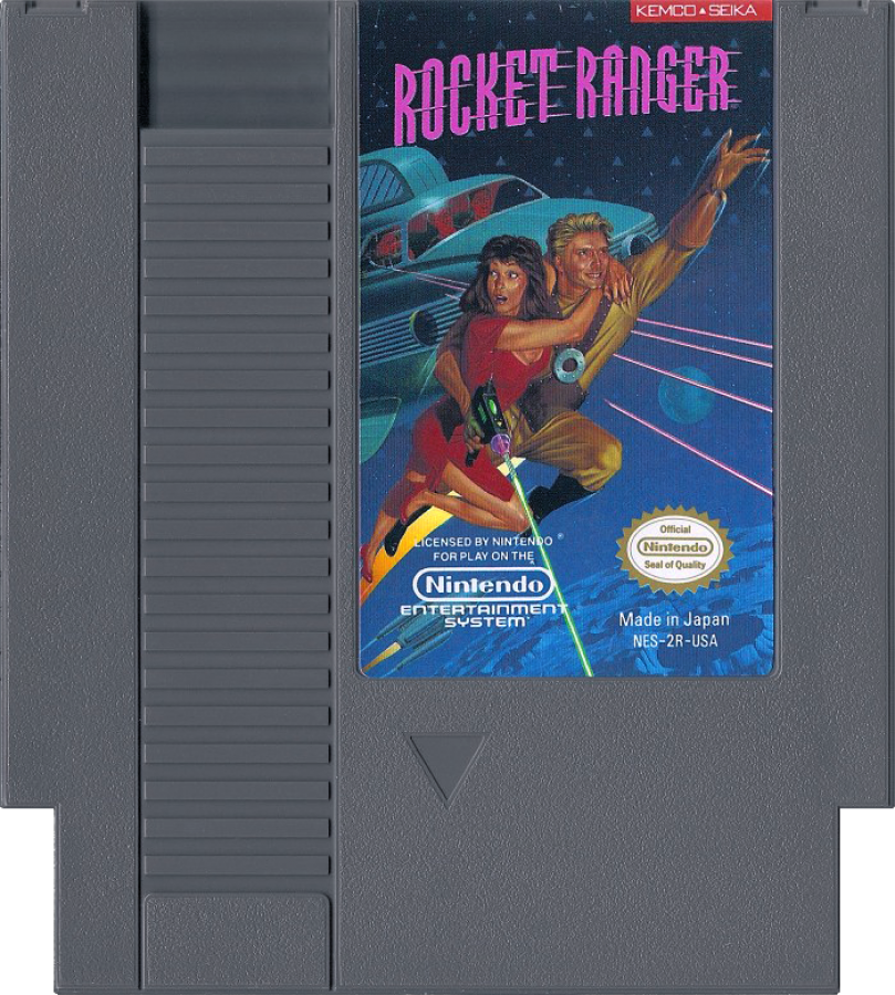 Rocket Ranger Complete in Box CIB Nintendo Entertainment System NES for retro video game enthusiasts featuring action adventure gameplay science fiction missions strategic space exploration rocket powered hero combat alien invasions classic 8 bit adventure complete in box collectible gaming appeal cartridge