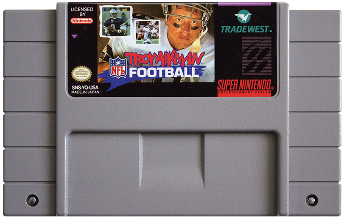 Troy Aikman NFL Football cartridge for Super Nintendo Entertainment System SNES retro video game