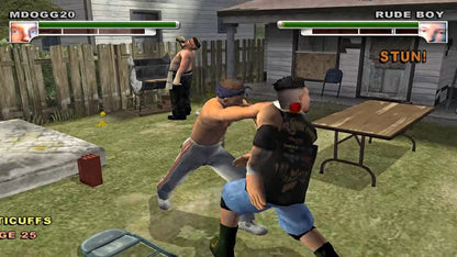 Backyard Wrestling: Don’t Try This at Home PS2 game for PlayStation 2 featuring extreme wrestling action and fighting gameplay