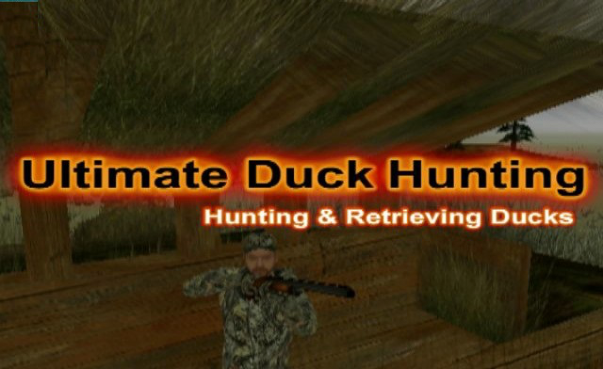 Ultimate Duck Hunting retro Nintendo Wii video game featuring hunting simulation gameplay, shooting challenges, outdoor sports action and classic Wii entertainment - title screen