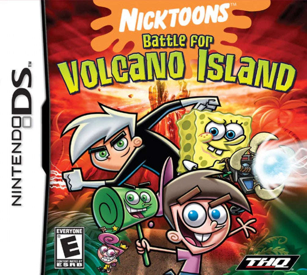 Nicktoons Battle for Volcano Island cover art for Nintendo DS (DS) video game