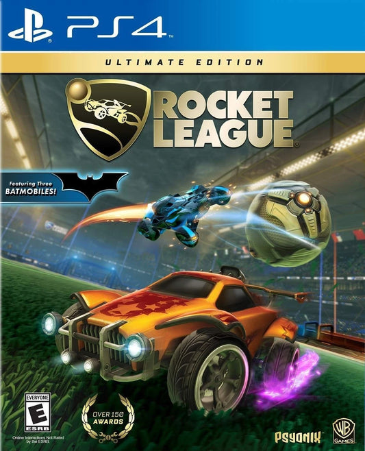 Rocket League [Ultimate Edition] – PlayStation 4 (PS4) video game cover art, vehicular soccer sports title