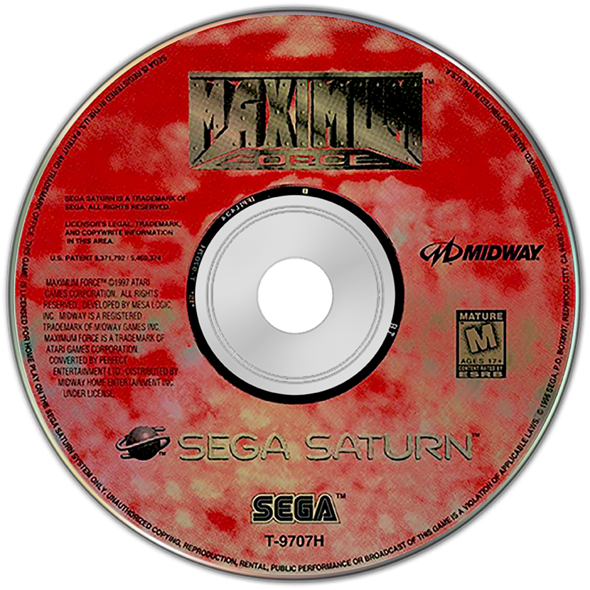 Maximum Force Pull the Trigger Sega Saturn full motion video FMV rail shooter arcade style live action shooting game military terrorist targets interactive movie gameplay Digital Pictures style retro gaming Sega Saturn software video game title disc