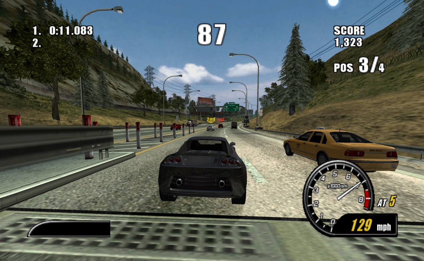 Burnout 2: Point of Impact gameplay for GameCube (GC) arcade racing video game