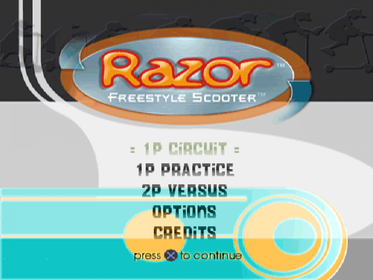 Razor Freestyle Scooter PS1 PlayStation 1 extreme sports scooter riding game trick based arcade gameplay retro video game title screen