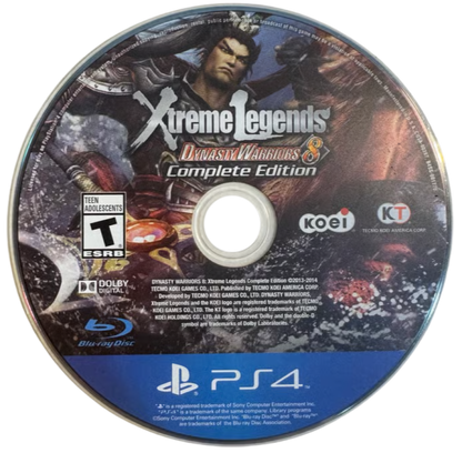 Dynasty Warriors 8: Xtreme Legends [Complete Edition] – PlayStation 4 (PS4) video game disc, hack-and-slash action by Koei Tecmo