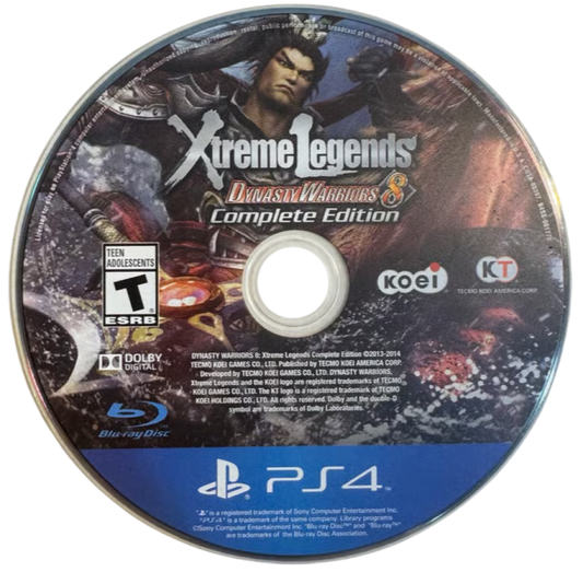 Dynasty Warriors 8: Xtreme Legends [Complete Edition] – PlayStation 4 (PS4) video game disc, hack-and-slash action by Koei Tecmo