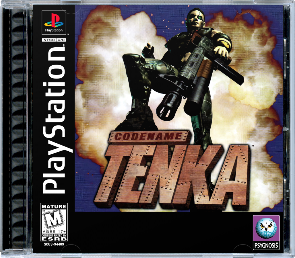 Codename Tenka PS1 PlayStation 1 first person shooter sci fi action game tactical combat futuristic warfare retro video game cover art