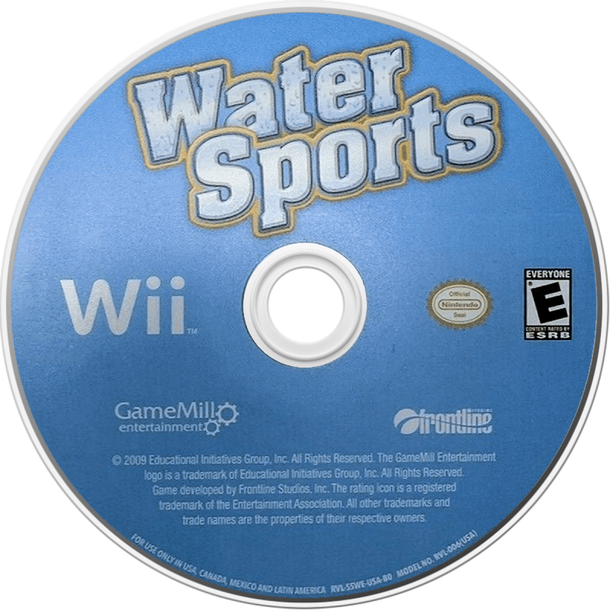 Water Sports game for the Nintendo Wii featuring motion controlled water themed activities including jet skiing kayaking wakeboarding and paddleboarding with multiplayer modes and arcade style gameplay across tropical environments disc