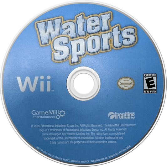 Water Sports game for the Nintendo Wii featuring motion controlled water themed activities including jet skiing kayaking wakeboarding and paddleboarding with multiplayer modes and arcade style gameplay across tropical environments disc
