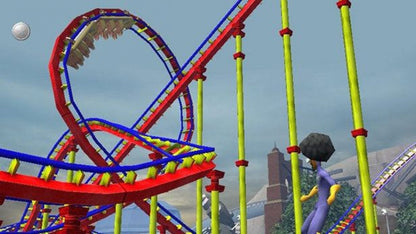 Thrillville – PlayStation 2 (PS2) video game gameplay, theme park management and simulation.