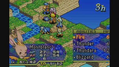 Final Fantasy Tactics Advance [CIB] for Game Boy Advance (GBA) featuring deep grid-based tactical battles set in the fantasy world of Ivalice; build a clan, master dozens of jobs and abilities, and navigate the Judge law system in this strategic complete-in-box RPG favorite gameplay screenshot