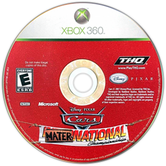 Cars Mater-National Championship disc for Xbox 360 (X360) racing video game