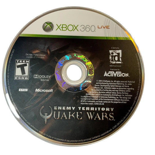 Enemy Territory: Quake Wars disc for Xbox 360 (X360) sci-fi first-person shooter video game