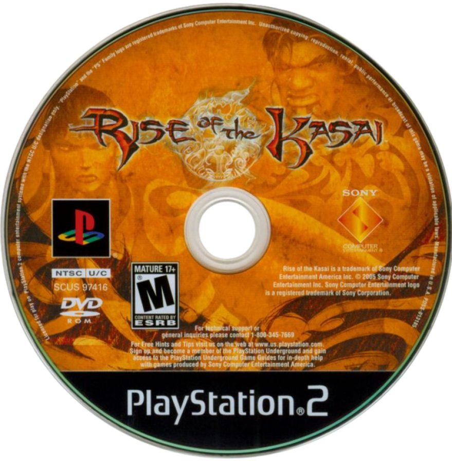 Rise of the Kasai – PlayStation 2 (PS2) video game disc, action-adventure stealth game.