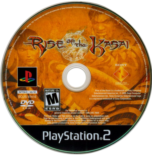 Rise of the Kasai – PlayStation 2 (PS2) video game disc, action-adventure stealth game.