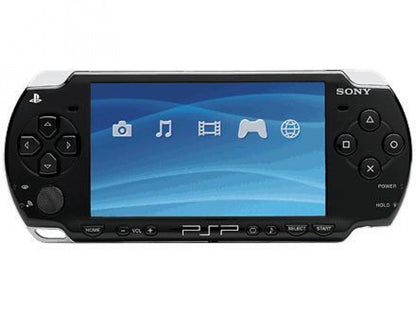 PSP 2000 console Sony PlayStation Portable Slim handheld gaming system PSP 2000 model slim lightweight design portable console UMD disc gaming WiFi multimedia device retro handheld gaming system Sony PSP hardware front