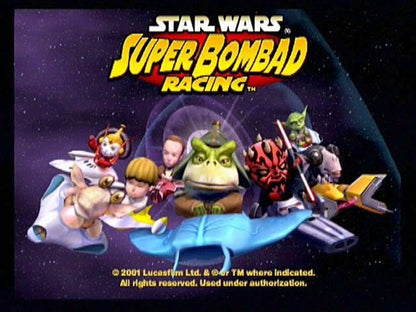 Star Wars: Super Bombad Racing – PlayStation 2 (PS2) video game title screen, arcade kart racing
