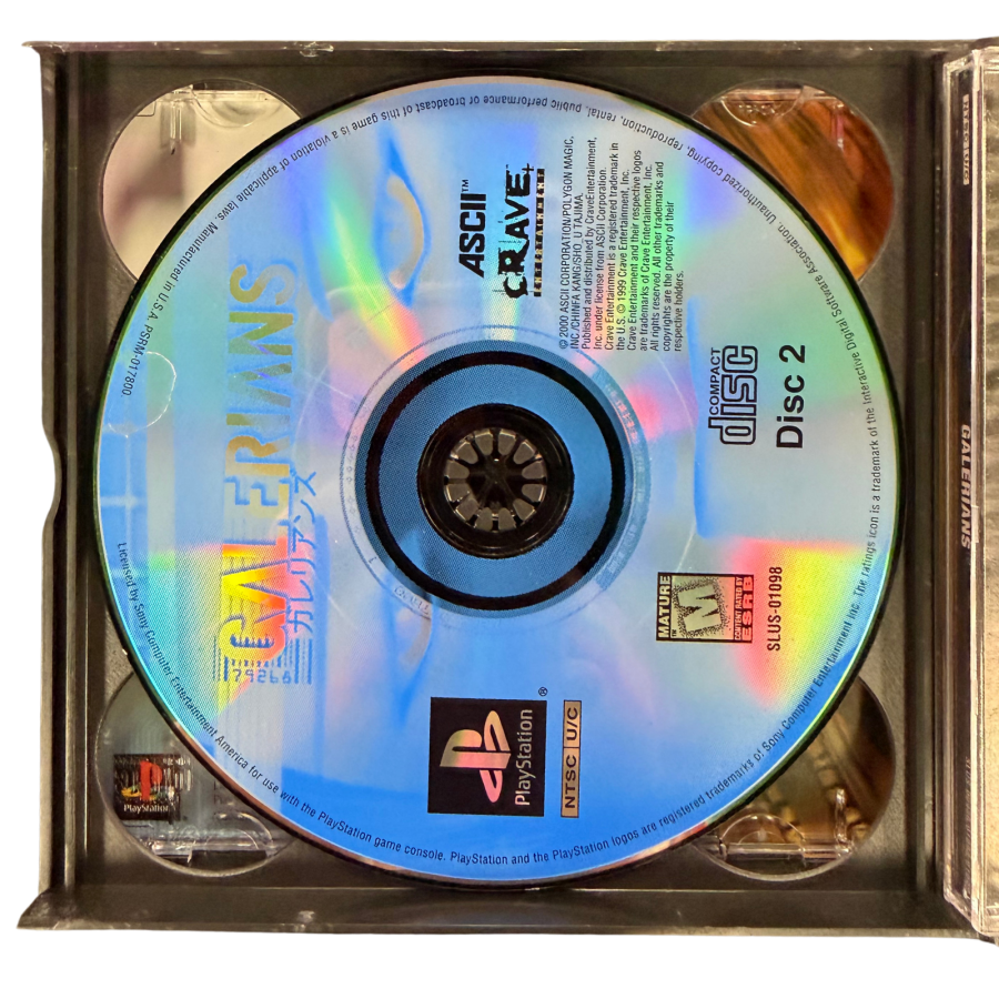 Galerians PlayStation PS1 for survival horror video game fans featuring psychological horror gameplay psychic powers futuristic environments mysterious storyline puzzle solving intense enemy encounters cinematic exploration dark atmosphere and classic PlayStation horror adventure collectible gaming appeal disc 2