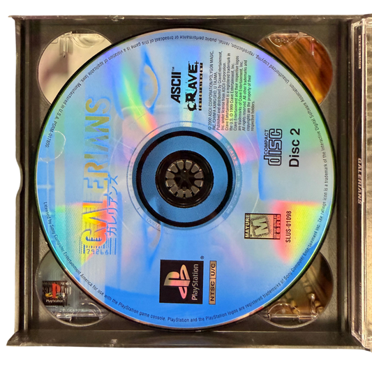 Galerians PlayStation PS1 for survival horror video game fans featuring psychological horror gameplay psychic powers futuristic environments mysterious storyline puzzle solving intense enemy encounters cinematic exploration dark atmosphere and classic PlayStation horror adventure collectible gaming appeal disc 2