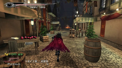 Dirge of Cerberus Final Fantasy VII PS2 Sony PlayStation 2 third person shooter action RPG Final Fantasy VII spin off Vincent Valentine gun combat sci fi fantasy storyline Square Enix cinematic gameplay retro gaming PlayStation 2 software video game title gameplay