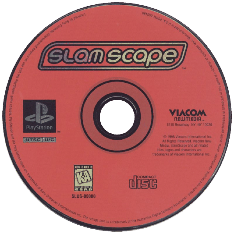 SlamScape disc for PlayStation 1 (PS1) action vehicle combat video game 