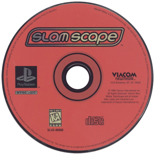 SlamScape disc for PlayStation 1 (PS1) action vehicle combat video game 