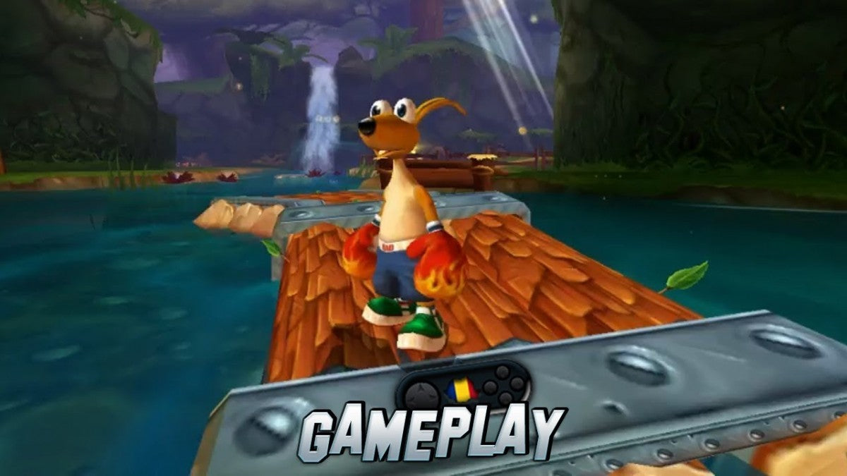 Kao the Kangaroo Round 2 for GameCube featuring colorful 3D platforming action and cartoon style adventure gameplay