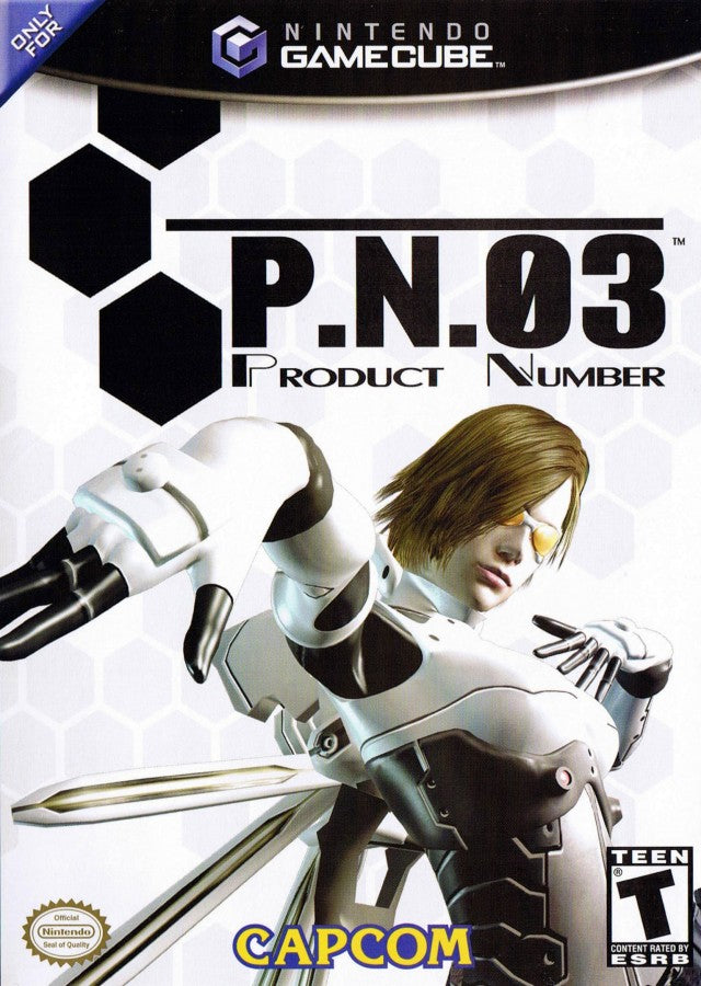 P N 03 Product Number for GameCube featuring fast paced action gameplay and futuristic anime style visuals cover art 