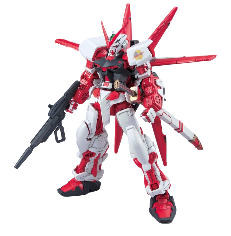 HG Gundam Astray Flight Unit Model Kit featuring High Grade Gunpla construction detailed mechanical design articulated poseable model Flight Unit backpack accessories snap together assembly color separated parts customizable display piece and collectible anime model building appeal front 