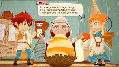 Little Dragons Cafe retro PlayStation 4 video game Little Dragons Cafe fantasy adventure cooking simulation dragon raising anime style exploration console title PlayStation 4 release gameplay