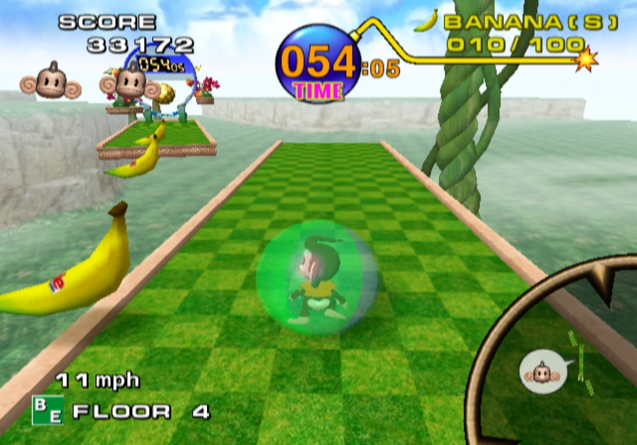 Super Monkey Ball GameCube GC video game, arcade puzzle platformer, ball-rolling adventure, multiplayer, family-friendly, Nintendo GameCube classic gameplay