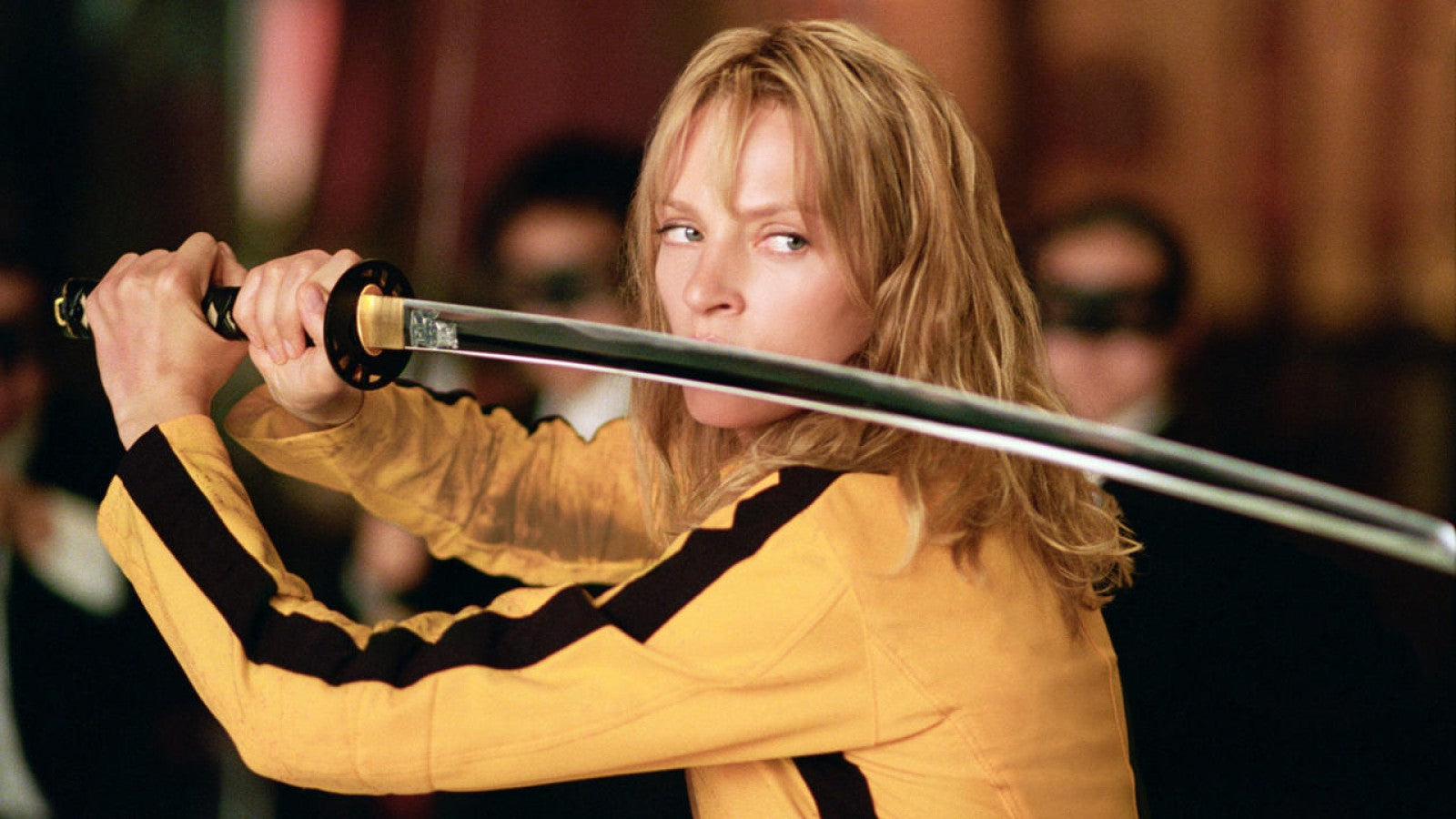 Kill Bill Volume 1 PSP Movie inspired design featuring martial arts revenge action aesthetic stylized sword combat cinematic crime thriller intense warrior journey iconic action film atmosphere portable movie entertainment presentation sceenshot