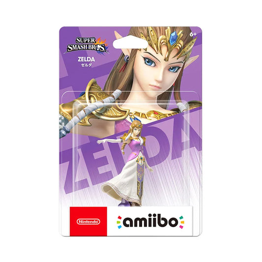 Zelda Super Smash Bros series amiibo figure sealed new in box with classic pink and white dress royal crown and magical pose, collectible 7 