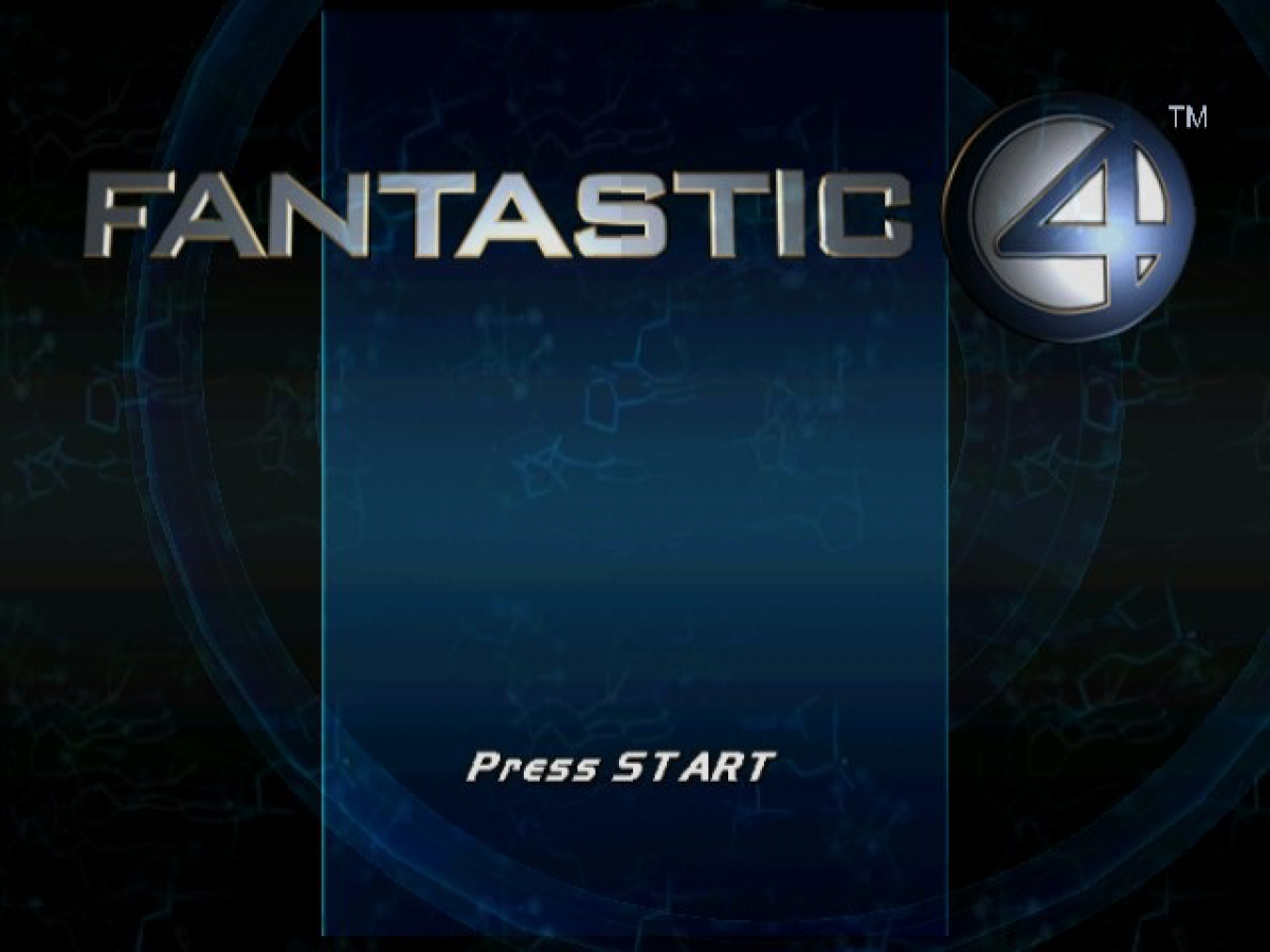 Fantastic 4 start screen for GameCube (GC) action-adventure superhero video game
