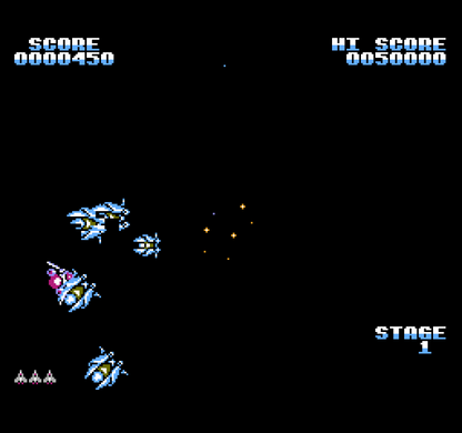 Gyruss gameplay image for Nintendo Entertainment System (NES) retro video game