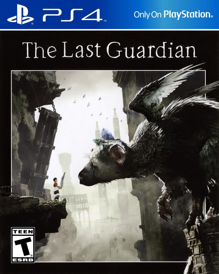 The Last Guardian PlayStation 4 game featuring emotional action adventure gameplay and puzzle-solving with a giant creature companion front cover