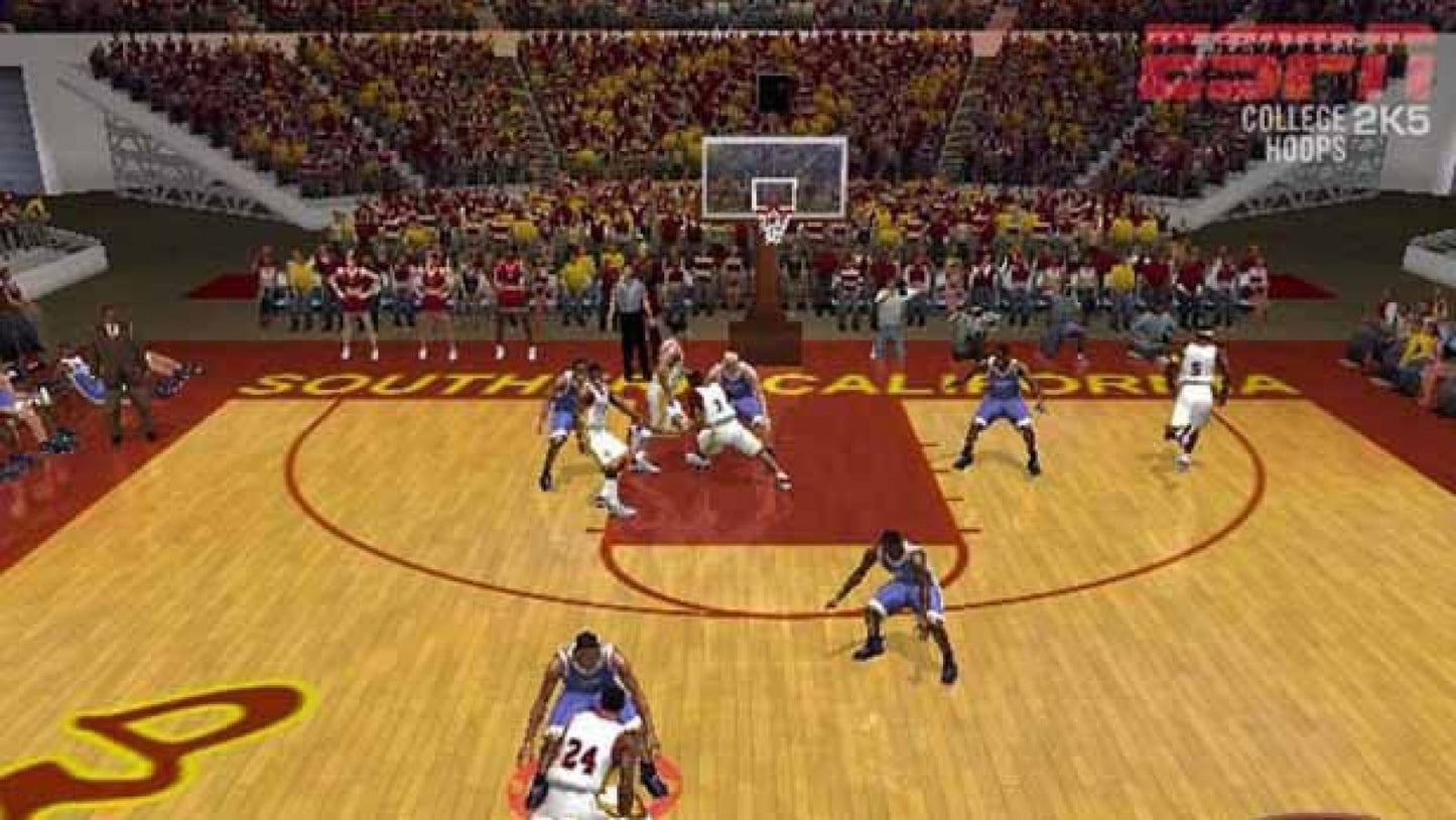 ESPN College Hoops 2K5 gameplay for PlayStation 2 (PS2) college basketball sports simulation video game