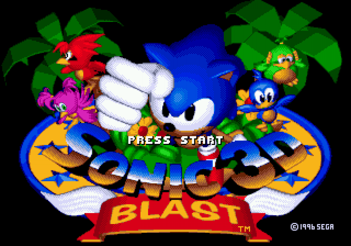 Sonic 3D Blast Sega Genesis video game, isometric platformer, Sonic the Hedgehog adventure, retro Sega console title gameplay