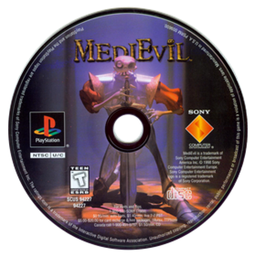 Medievil – PlayStation 1 (PS1) disc Cover Art for Medievil Playstation Game