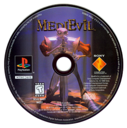Medievil – PlayStation 1 (PS1) disc Cover Art for Medievil Playstation Game