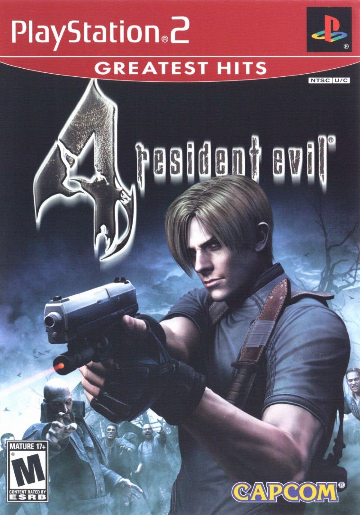 Resident Evil 4 Greatest Hits PlayStation 2 PS2 video game, survival horror action, third-person shooter, classic Capcom title cover art 