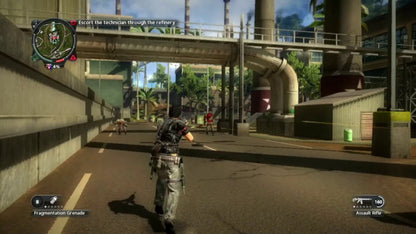 Ultimate Action Triple Pack PlayStation 3 compilation bundle containing Tomb Raider Lara Croft action adventure platforming puzzle solving Sleeping Dogs open world martial arts Hong Kong undercover cop crime drama Just Cause 2 Rico Rodriguez grappling hook parachute explosive open world chaos Square Enix third person collection Just Cause 2 gameplay screenshot