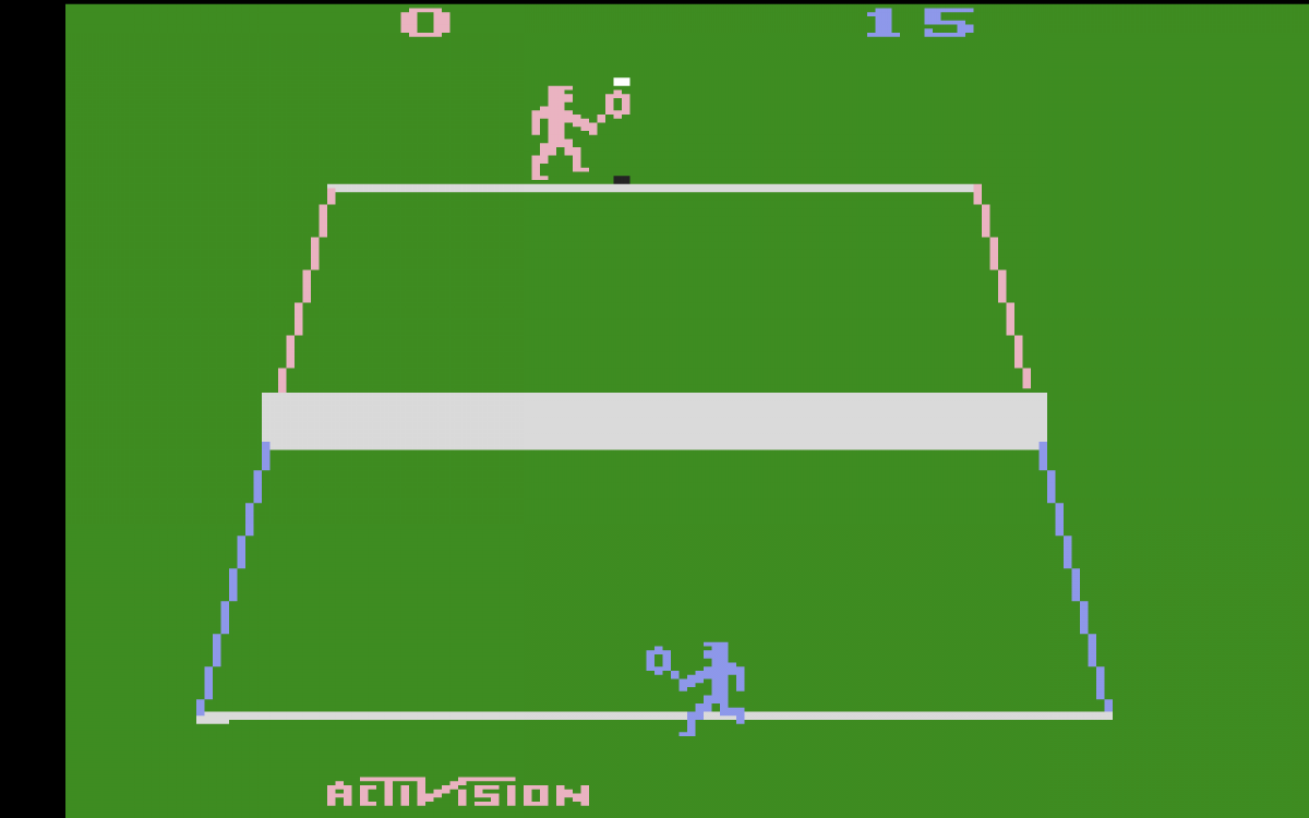 Tennis gameplay for Atari 2600 (2600) video game