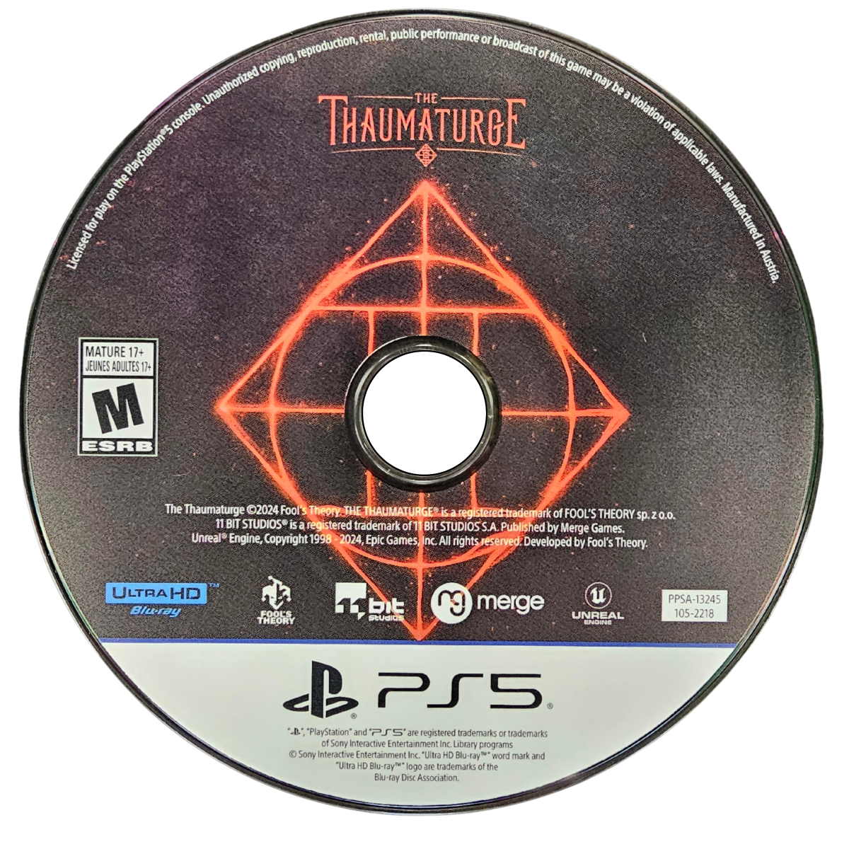 The Thaumaturge PlayStation 5 PS5 for narrative role playing video game fans featuring supernatural investigations early 20th century Warsaw exploration occult mysteries detective gameplay turn based combat spirit abilities character progression moral choices and atmospheric historical storytelling collectible gaming appeal game disc