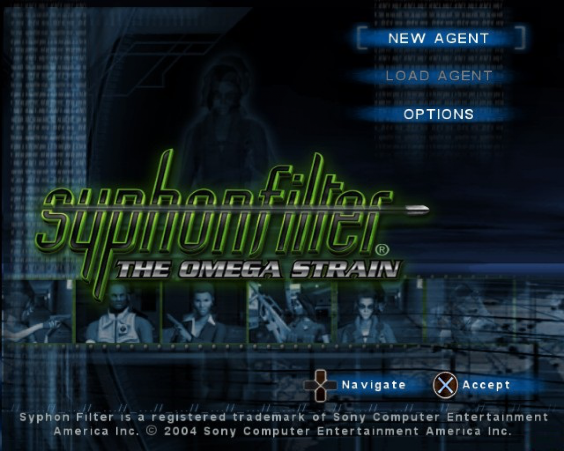 Syphon Filter: The Omega Strain [Greatest Hits] – PlayStation 2 (PS2) video game title screen, tactical third-person shooter.