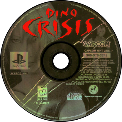 Dino Crisis PlayStation 1 survival horror game Regina and dinosaurs third-person combat puzzle solving futuristic setting disc