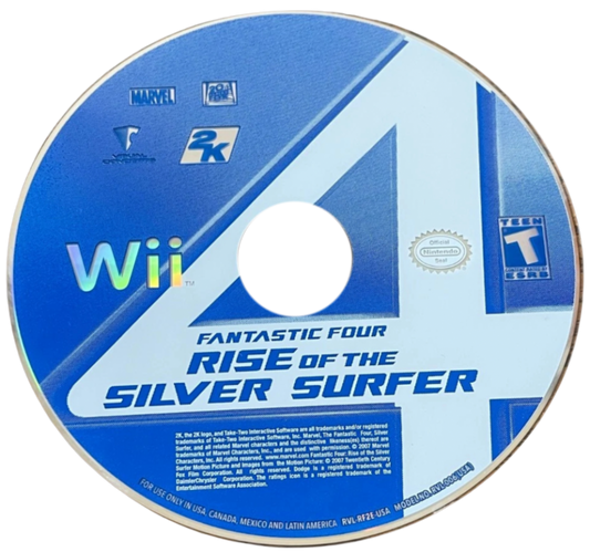 Fantastic Four Rise of the Silver Surfer disc for Nintendo Wii (Wii) video game