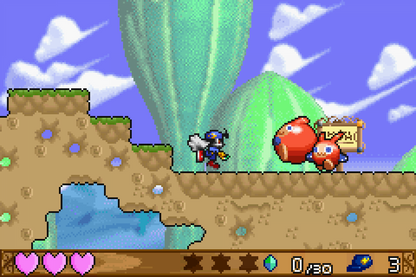 Klonoa Empire of Dreams Game Boy Advance GBA video game featuring action platforming gameplay Klonoa adventure colorful dream worlds enemy encounters puzzle solving wind bullet abilities collectible items and classic handheld Nintendo gameplay retro video game collection collectible gaming appeal gameplay