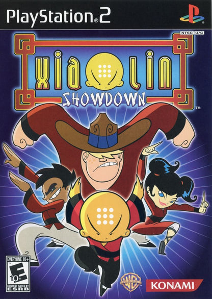 Xiaolin Showdown PS2 Sony PlayStation 2 action fighting game based on cartoon series martial arts combat Shen Gong Wu collectible items arena battles multiplayer party gameplay kids adventure fighting retro gaming PlayStation 2 software video game title cover art
